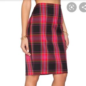 NWT Trina Turk  Crissy Pencil Tartan Skirt